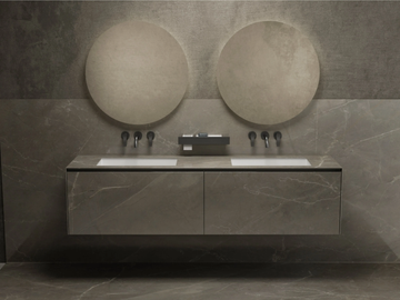 VICTORIA - Double wall-mounted porcelain stoneware vanity unit by MOMA Design - view 2